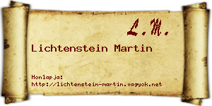 Lichtenstein Martin névjegykártya